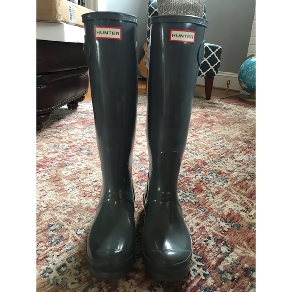 hunter boots gull grey